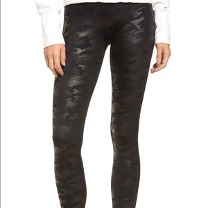 Spanx black camo leggings, size medium